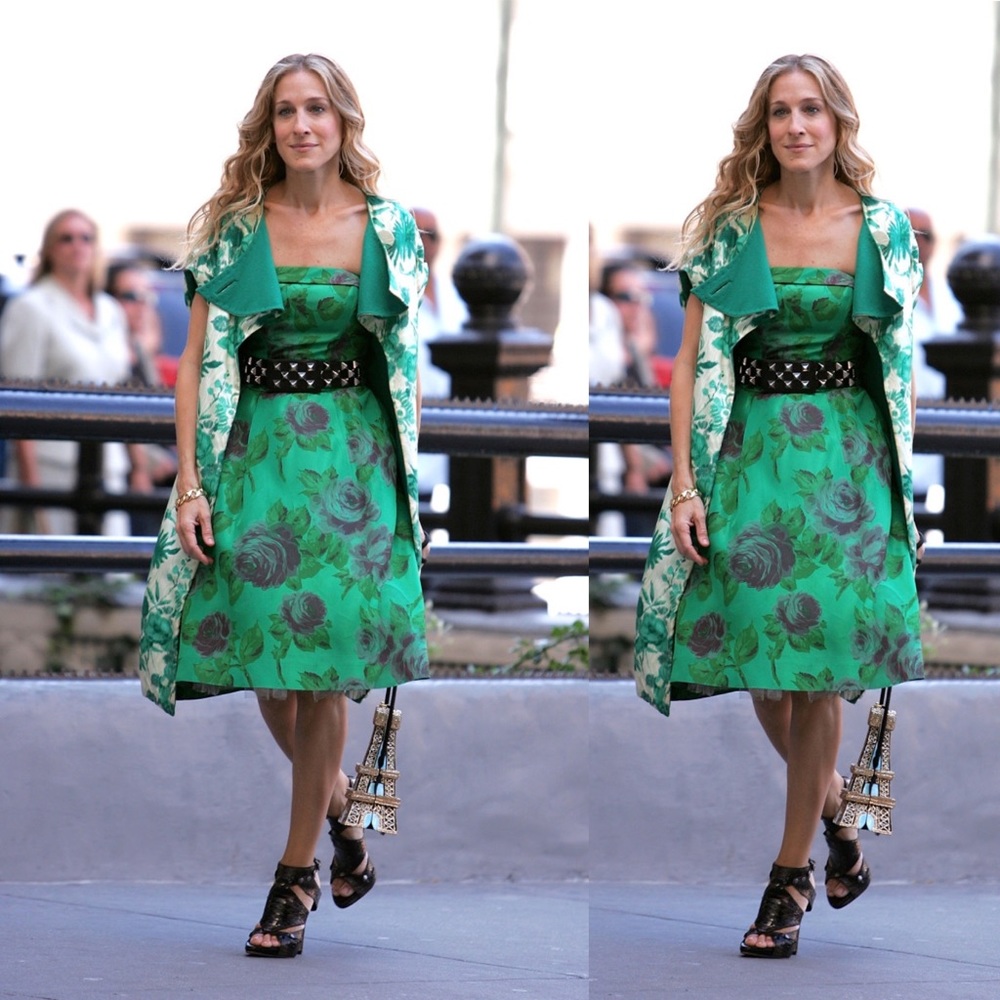 Betsey Johnson Green Floral Dress